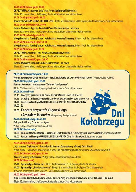 Aktualny program wydarzeń w Kołobrzegu